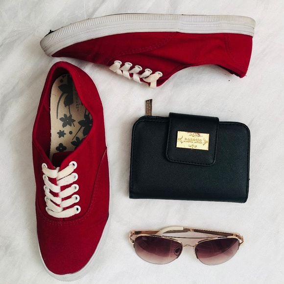 Red Canvas Sneakers - Picture 1 of 8